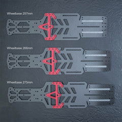 MST RMX 4 Carbon Lightweight Adjustable Wheelbase Lower Deck - Red