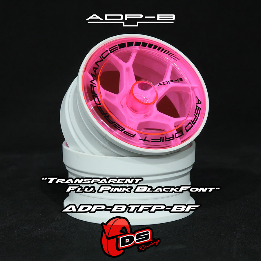 DS Racing (#ADP-BTFP-BF) AERO DRIFT Performance Wheel Cover - Flat Transparent Flu Pink / Black Lip