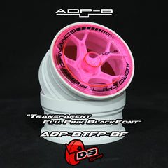 DS Racing (#ADP-BTFP-BF) AERO DRIFT Performance Wheel Cover - Flat Transparent Flu Pink / Black Lip