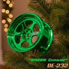 DS Racing (#DE-232) Drift Element 6 Spoke Wheel Set - Green Chrome