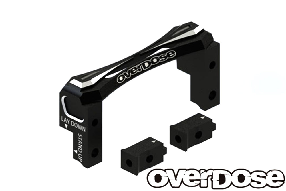 Overdose (#OD2493B) Alum. 2-Way Layout Servo Mount - Black