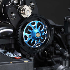 Yokomo Alum. Lightweight Spur Gear Hub - Blue