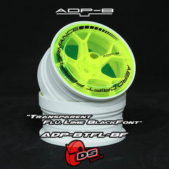 DS Racing (#ADP-BTFL-BF) AERO DRIFT Performance Wheel Cover - Flat Transparent Flu Lime / Black Lip