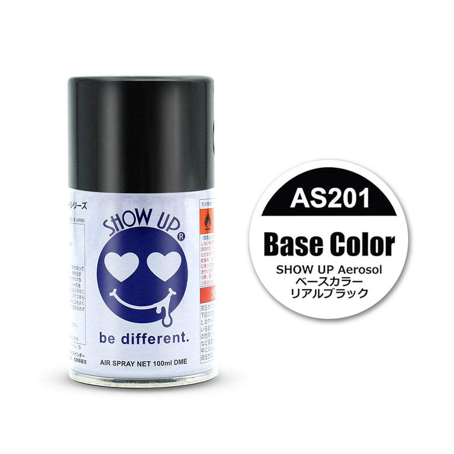 Show Up (#AS201) Base Color Aerosol Spray Paint - Real Black