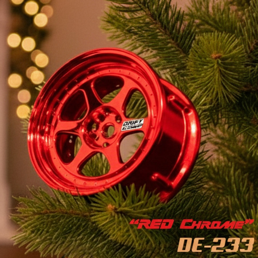 DS Racing (#DE-233) Drift Element 6 Spoke Wheel Set - Red Chrome