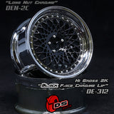 DS Racing (#DE-312) Drift Element Mesh Wheel Set - Black/Chrome