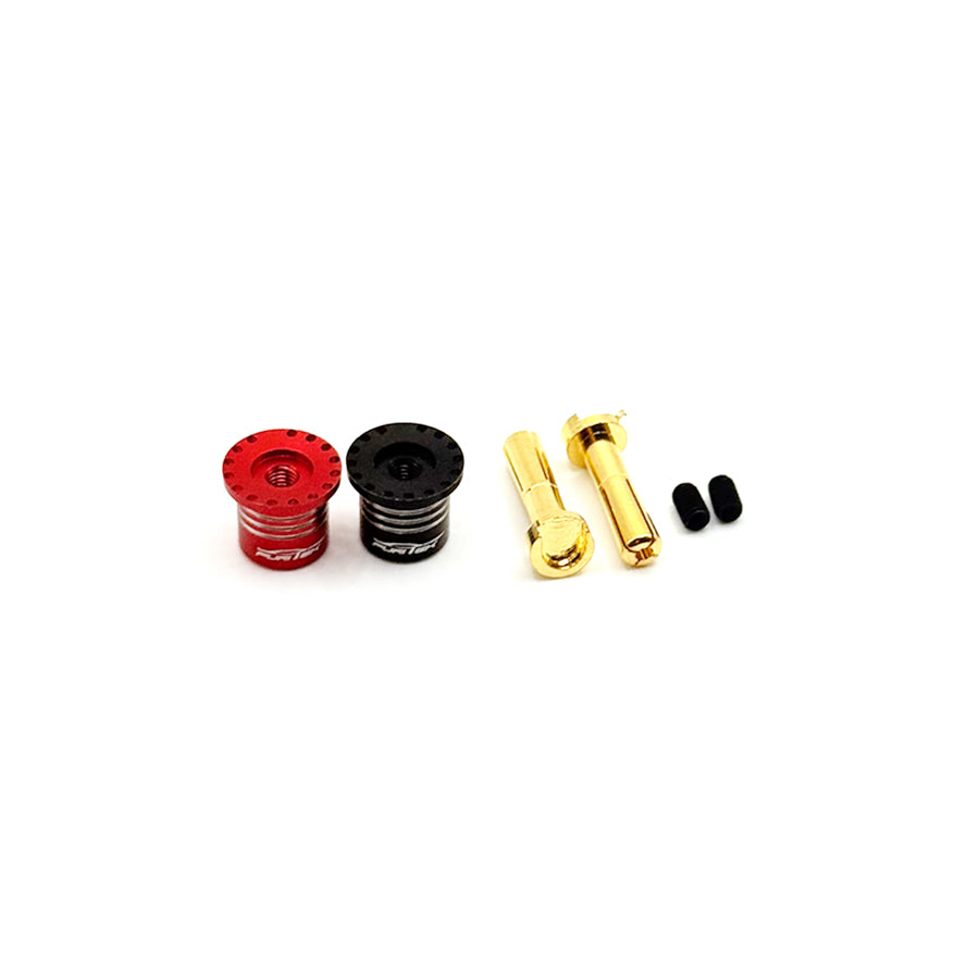 Furitek (#FUR-2681) Heatsink Bullet Plug Grips w/ 4mm Bullets - Black/Red