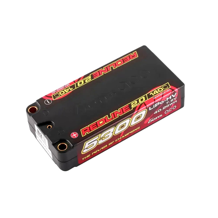 Gens Ace Redline 2.0 5300mAh 140C 7.6V HV Shorty LiPo Battery