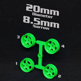 DS Racing (#MI-20N1-FG) Mini-Z 20mm Narrow Rims - Flo Green