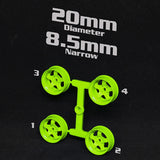 DS Racing Mini-Z 20mm Narrow Rims - Flo Lime