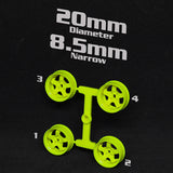 DS Racing (#MI-20N1-FY) Mini-Z 20mm Narrow Rims - Flo Yellow