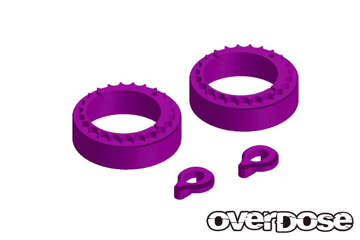 Overdose (#OD3739) Alum. Bearing Adaptor ＆ Bearing Stopper Set - Purple