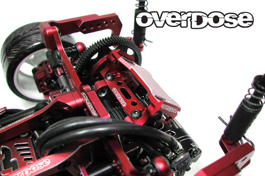 Overdose JT Alum. Rear ESC Mount Type-2 - Red