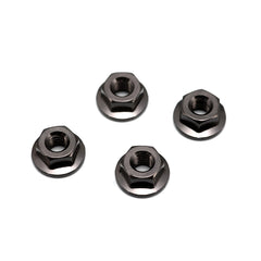 Yokomo (#ZC-N4FBKA) M4 Alum. Serrated Flange Nuts - Black