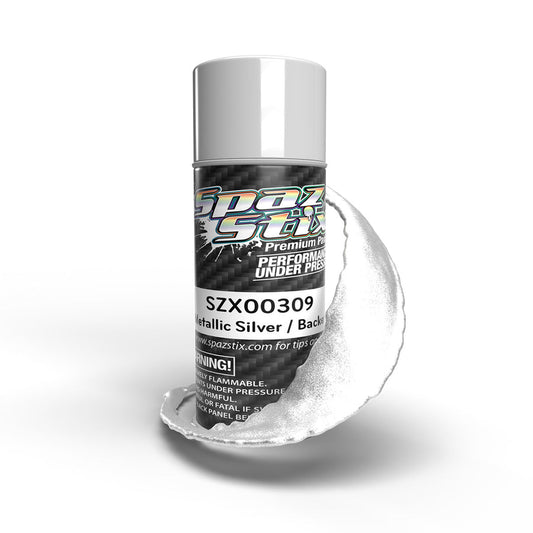 Spaz Stix (#SZX00309) Metallic Silver Aerosol Spray Paint - Candy Backer