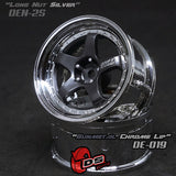 DE 5 Spoke Wheel Set - Gunmetal/Chrome