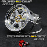 DE 6 Spoke Wheel Set - Triple Chrome w/ Gold Rivets