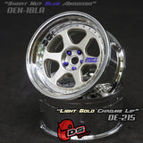 DE 6 Spoke Wheel Set - Light Gold/Chrome